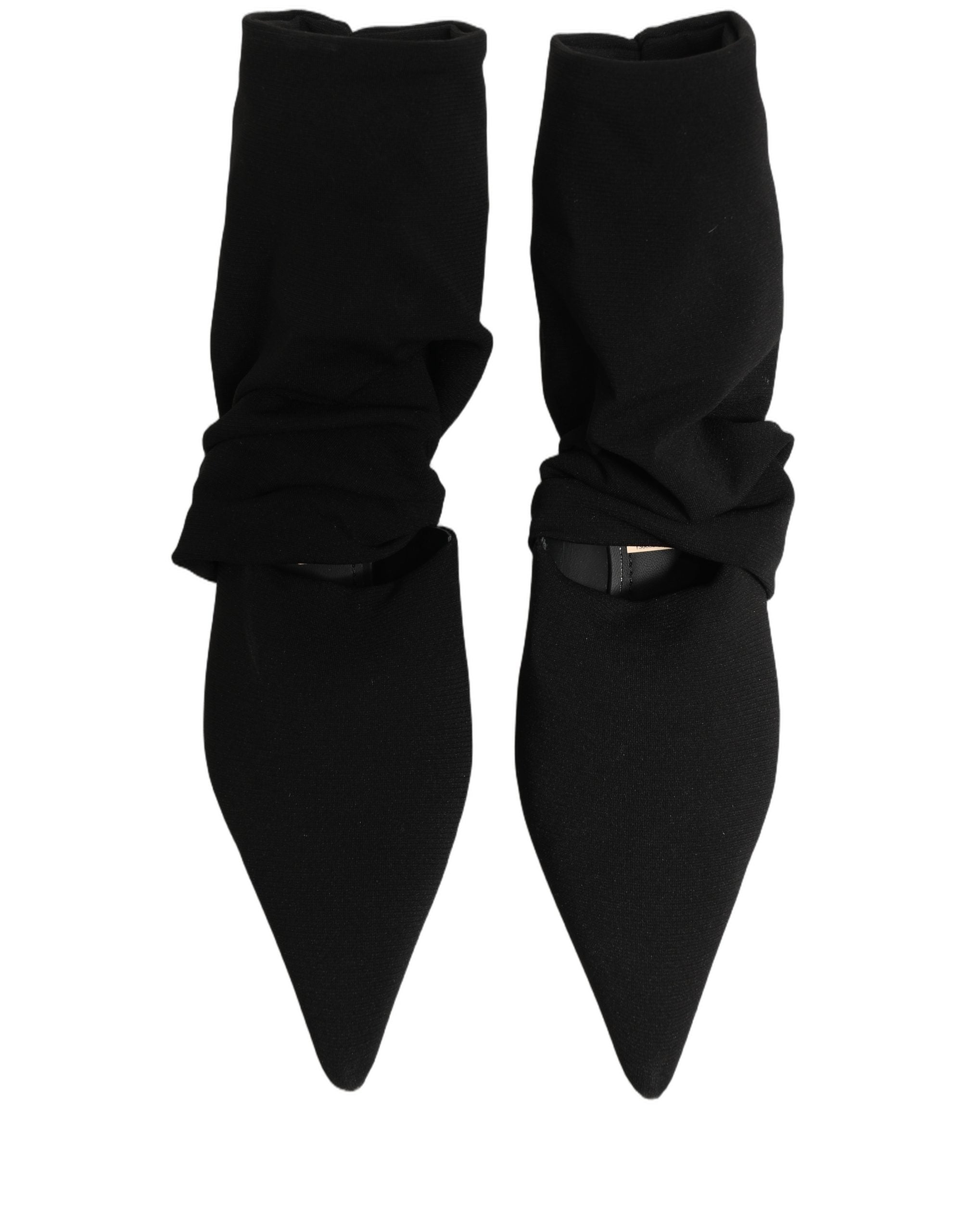 Dolce & Gabbana Schwarze Socken-Stiefel mit Absatz, Knöchelhoch-7