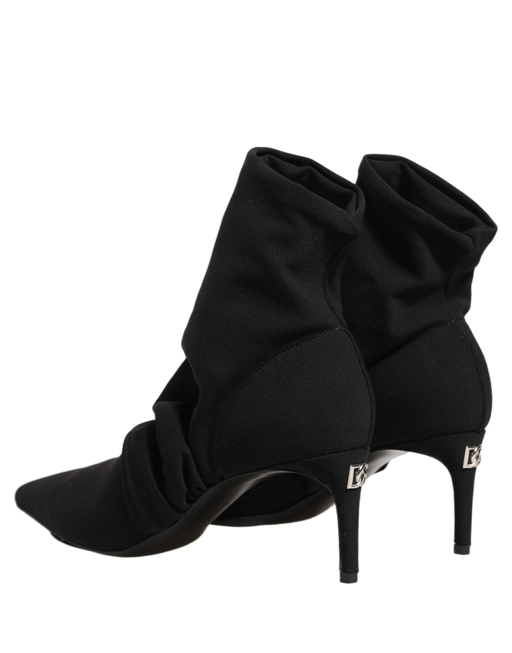 Dolce & Gabbana Schwarze Socken-Stiefel mit Absatz, Knöchelhoch-8