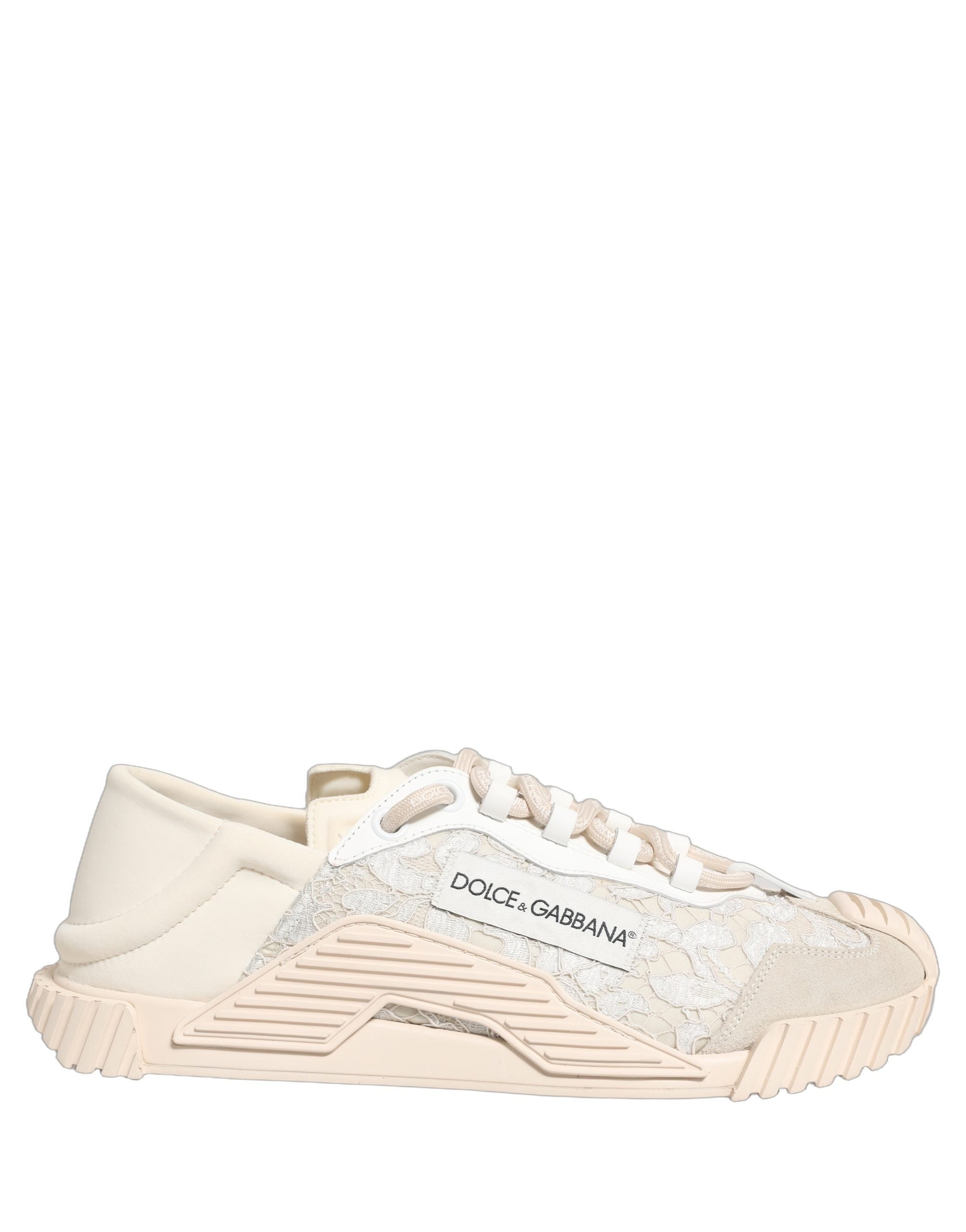 Dolce & Gabbana Weiß Spitze NS1 Low Top Sneaker Sportschuhe-2