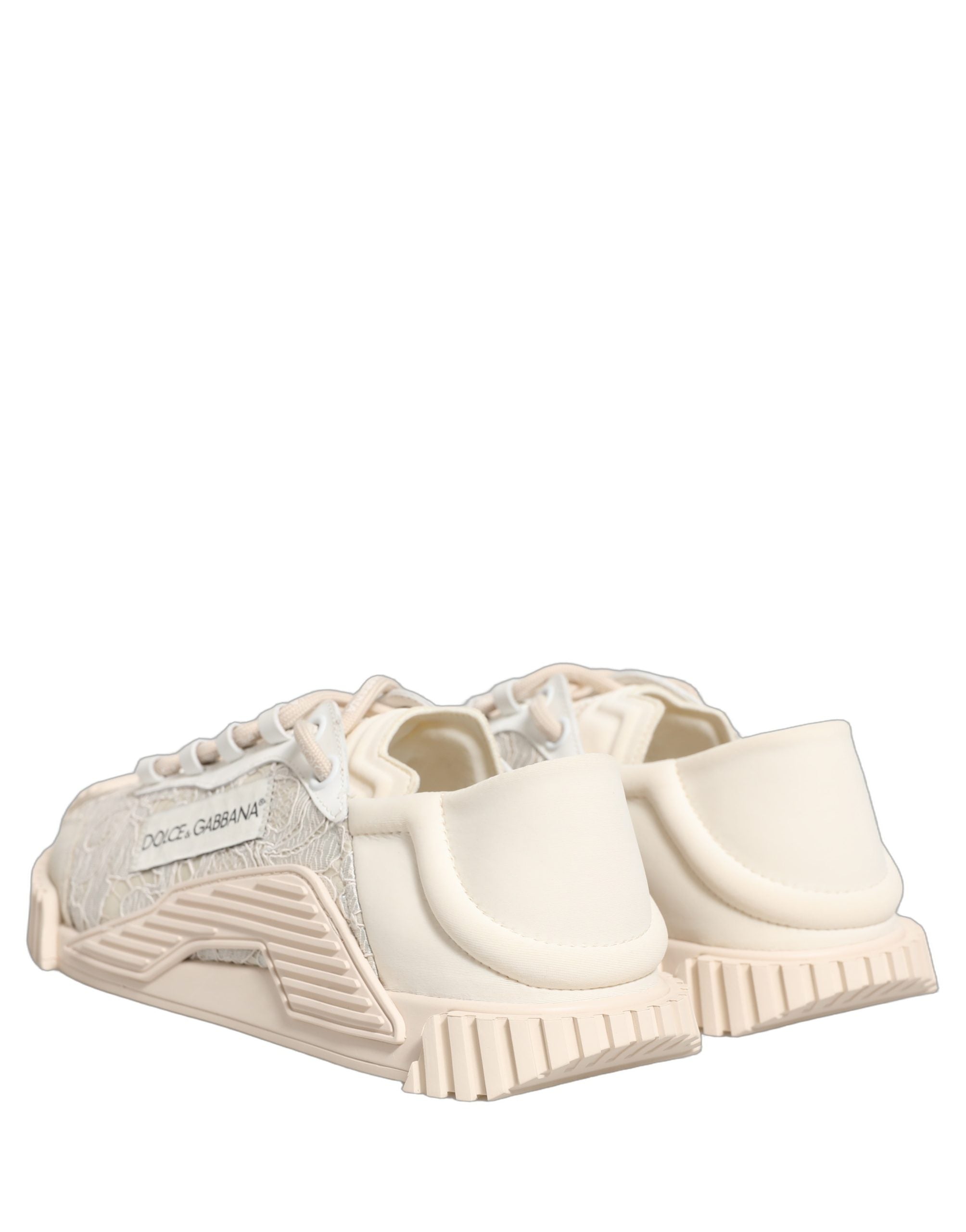 Dolce & Gabbana Weiß Spitze NS1 Low Top Sneaker Sportschuhe-7