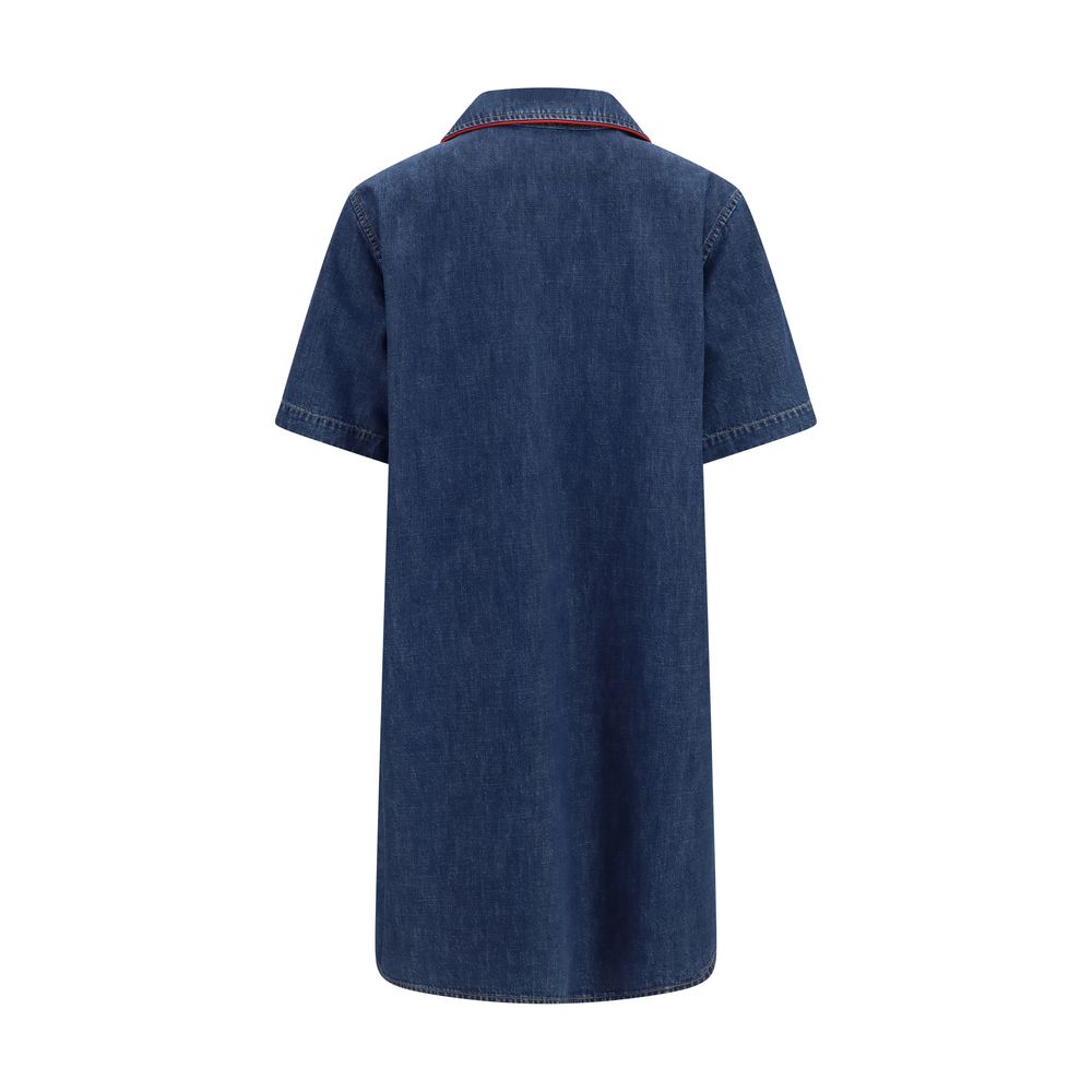 Valentino Blaues Baumwoll-Freizeitkleid-2