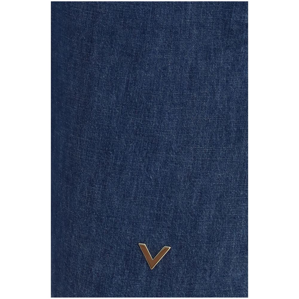 Valentino Blaues Baumwoll-Freizeitkleid-3