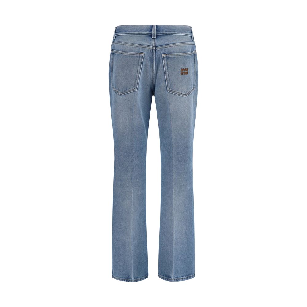 Miu Miu Blaue Jeans aus Polyester im Relaxed Fit-2