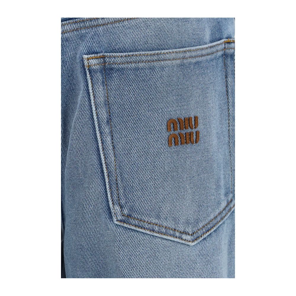 Miu Miu Blaue Jeans aus Polyester im Relaxed Fit-3