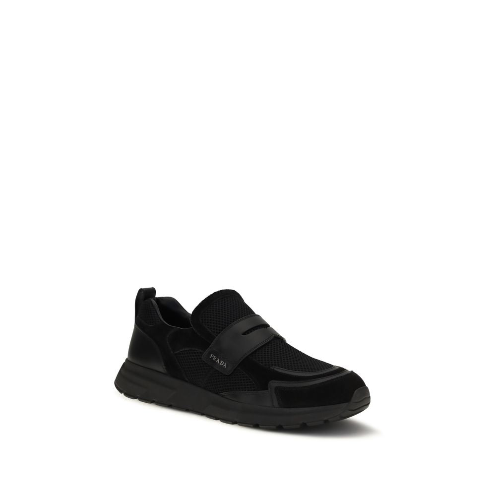 Prada Schwarze Bos Taurus Kalbsleder Sneaker-2