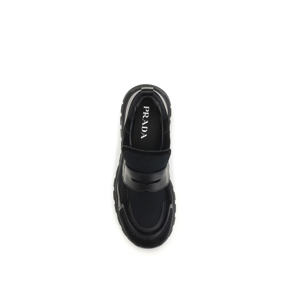 Prada Schwarze Bos Taurus Kalbsleder Sneaker-4