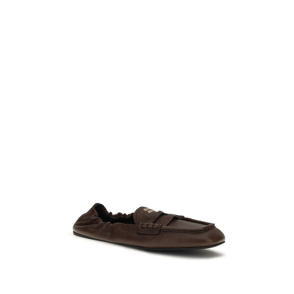 Miu Miu Braune Lammleder-Loafer Ovis Aries Aries-2