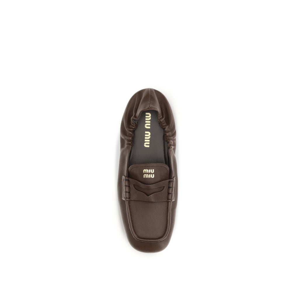 Miu Miu Braune Lammleder-Loafer Ovis Aries Aries-4