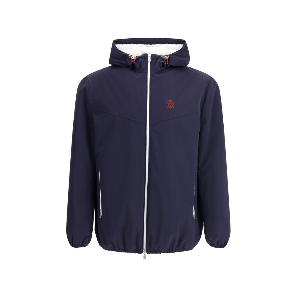Brunello Cucinelli Blaue Shell-Jacke aus Polyamid-1
