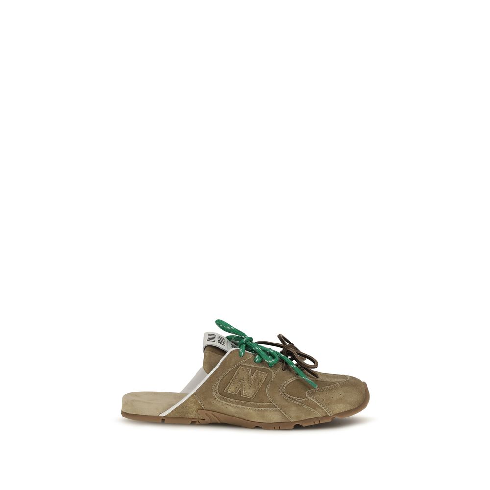 Miu Miu Beige Calf Leather Bos Taurus Athletic Sneakers-1