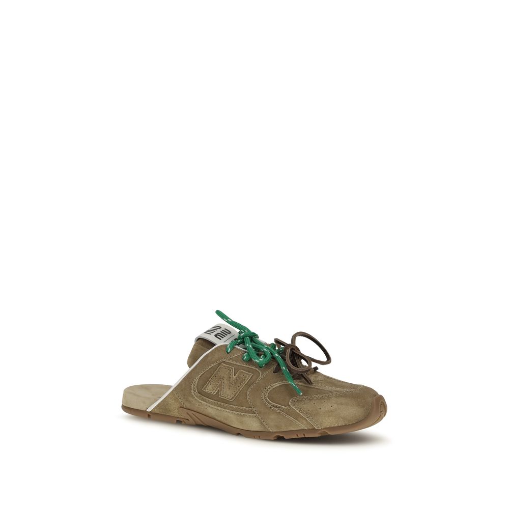 Miu Miu Beige Calf Leather Bos Taurus Athletic Sneakers-2