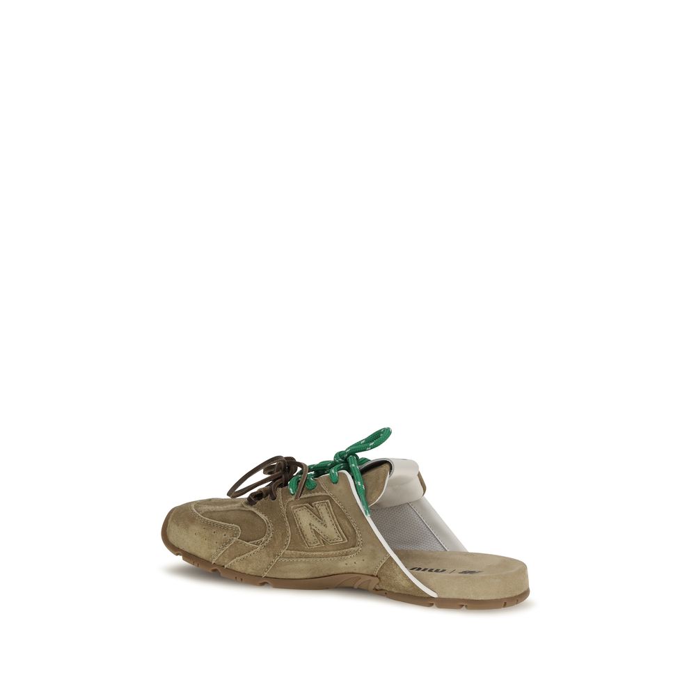 Miu Miu Beige Calf Leather Bos Taurus Athletic Sneakers-3