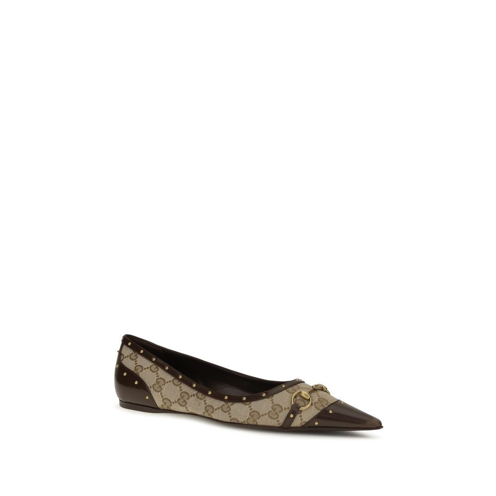 Gucci Beige Fabric Ballet Flats-2