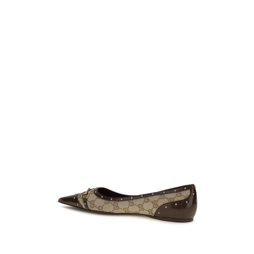 Gucci Beige Fabric Ballet Flats-3