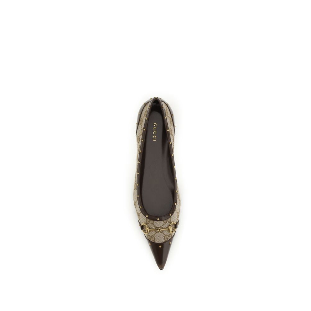 Gucci Beige Fabric Ballet Flats-4