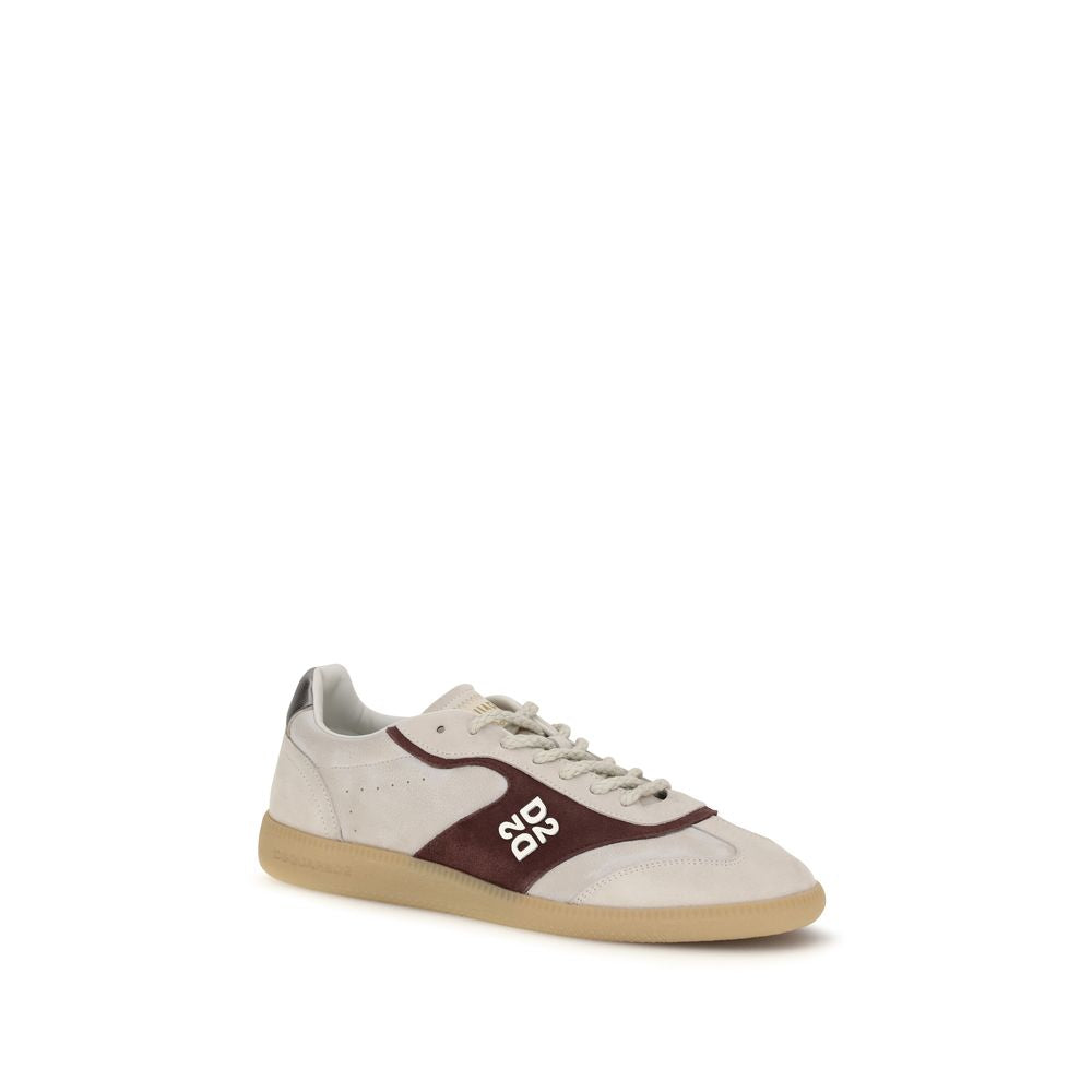 Dsquared² Beige Calf Leather Bos Taurus Low Top Sneakers-2