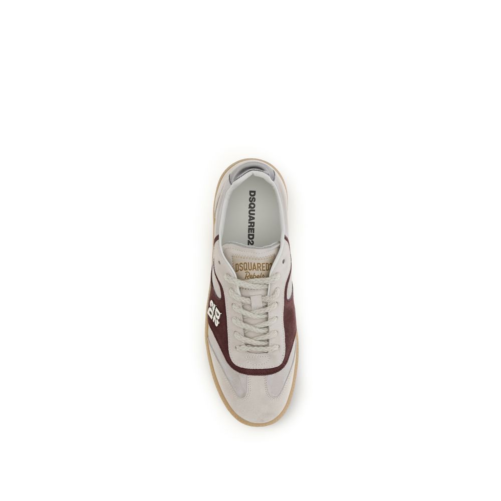 Dsquared² Beige Calf Leather Bos Taurus Low Top Sneakers-4