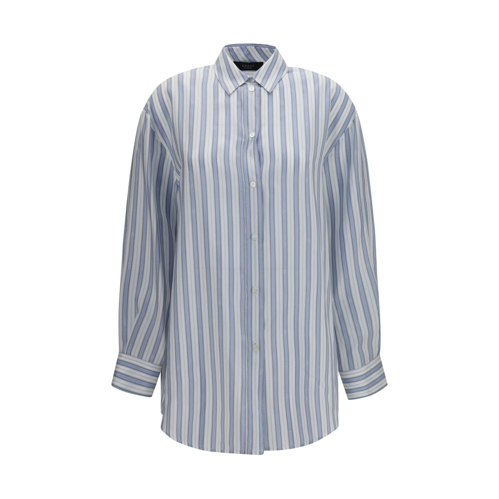 Gucci Blaues Seidenhemd-1