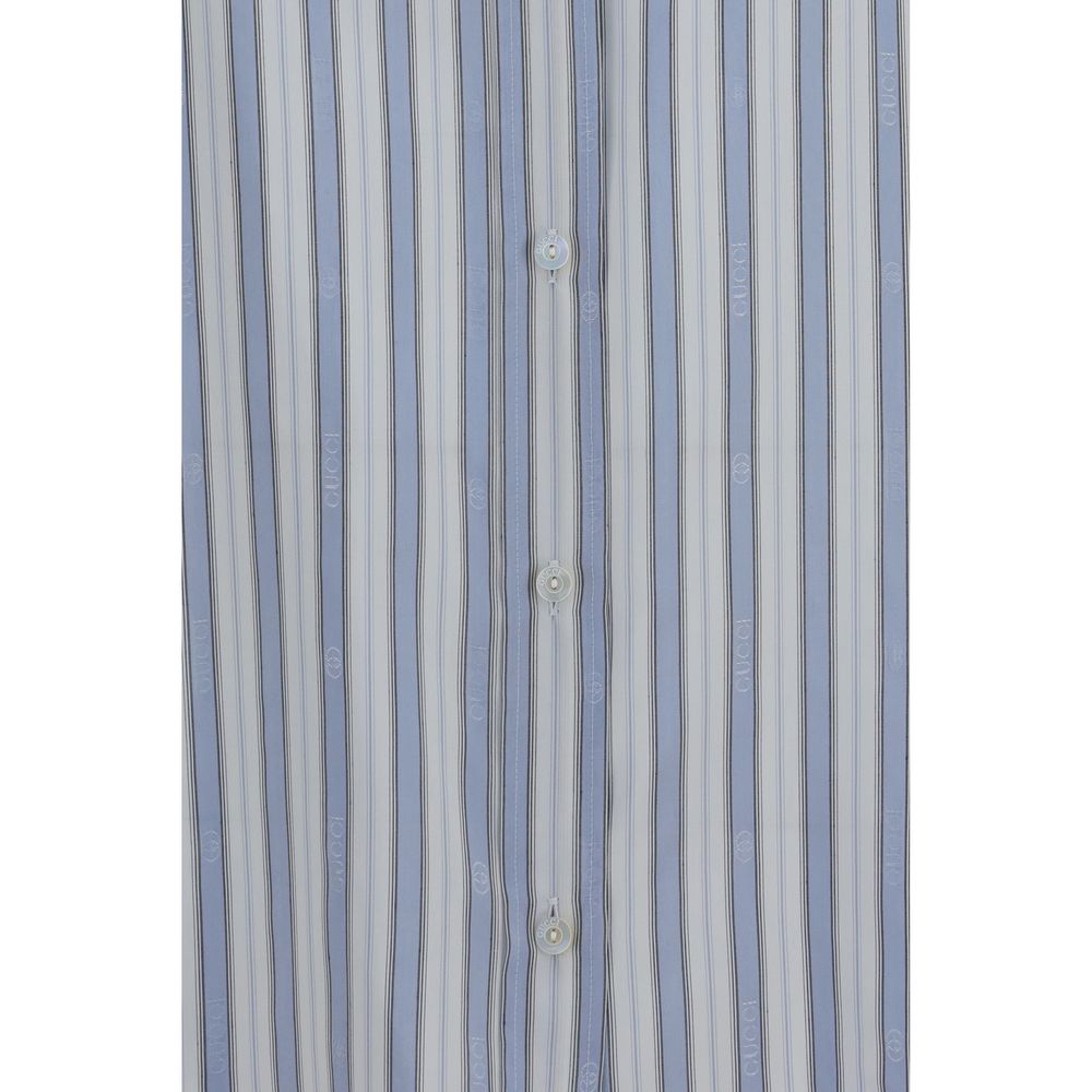Gucci Blaues Seidenhemd-3