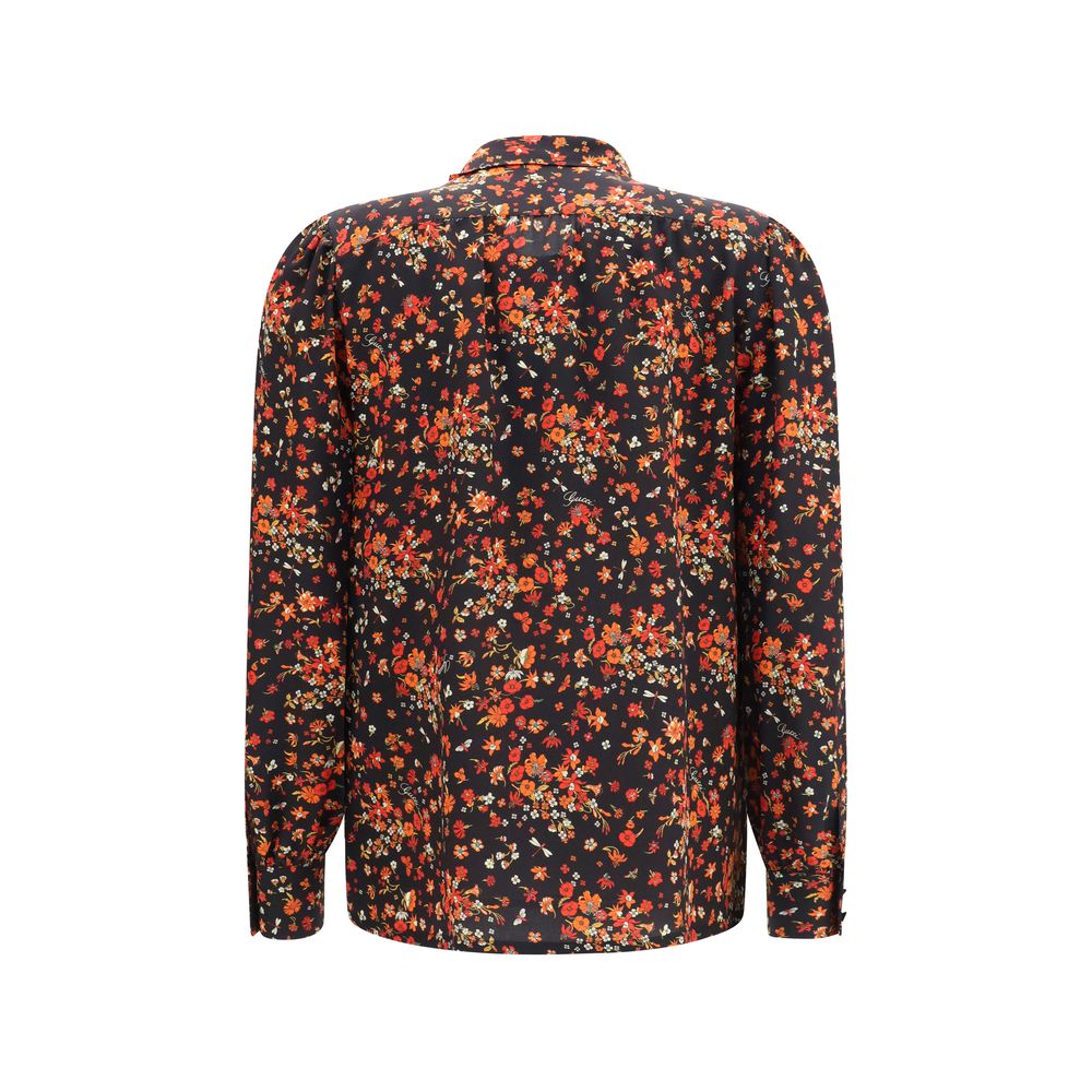 Gucci Mehrfarbiges Seidenhemd mit Muster-2