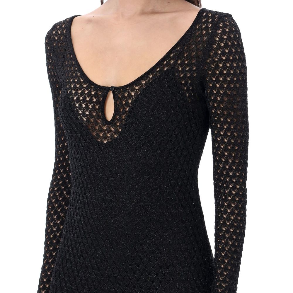Tom Ford Schwarzes Freizeitkleid aus Metallic-Faser-4