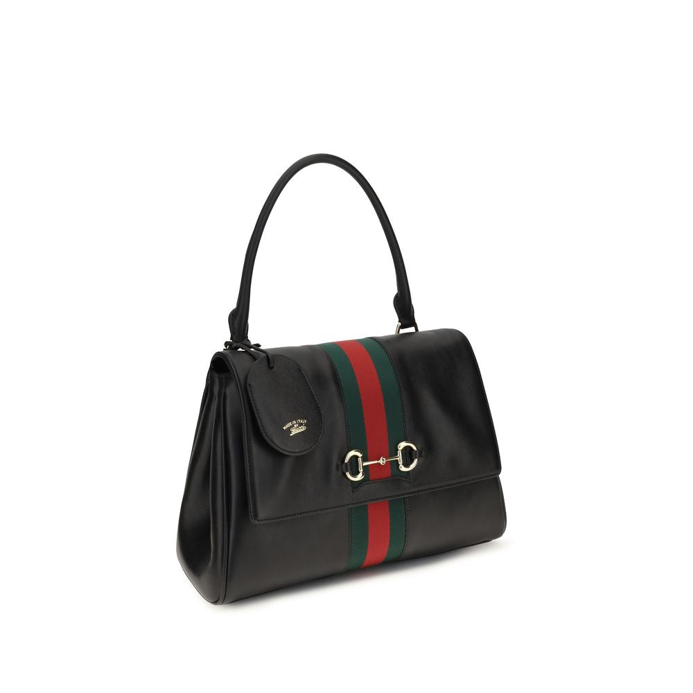 Gucci Schwarze Kalbsleder Bos Taurus Handtasche-2