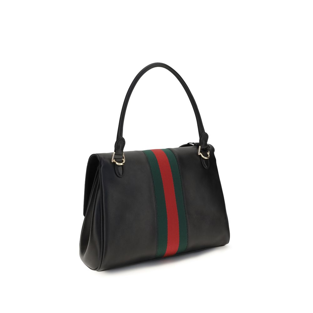 Gucci Schwarze Kalbsleder Bos Taurus Handtasche-3