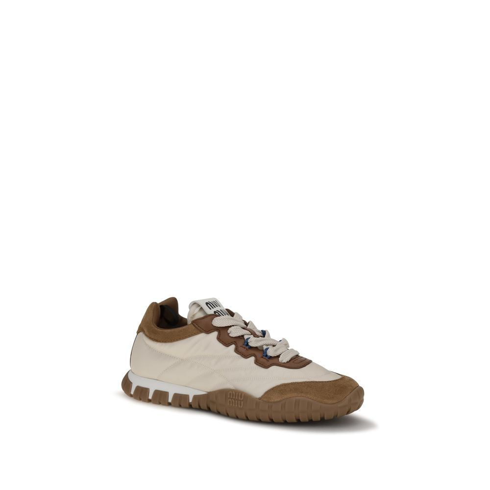 Miu Miu Beige Polyamid-Sneakers für sportliche Aktivitäten-2