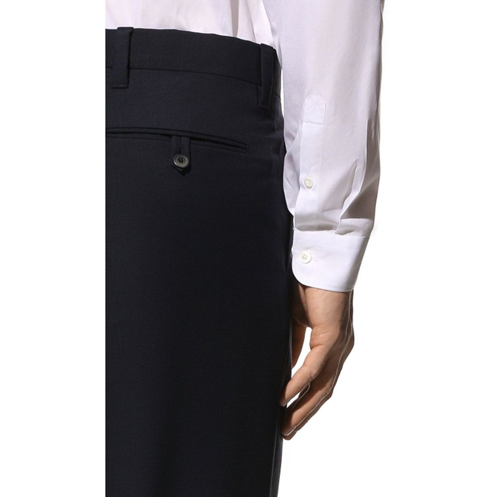 Prada Elegante blaue Woll-Hose-4