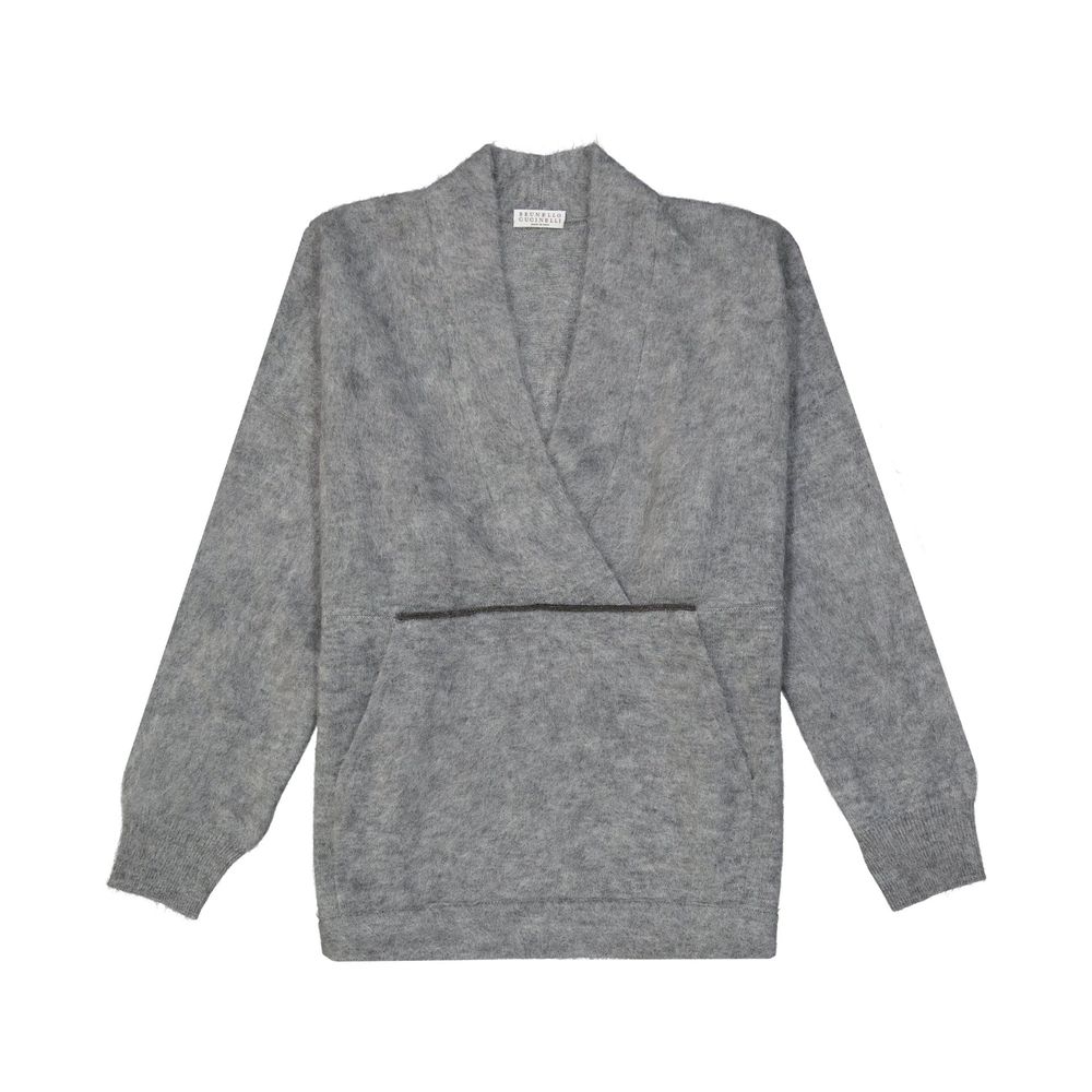 Brunello Cucinelli Grauer Wollpullover-1