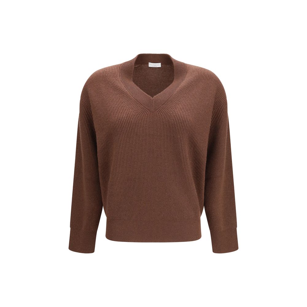 Brunello Cucinelli Brauner Kaschmirpullover-1