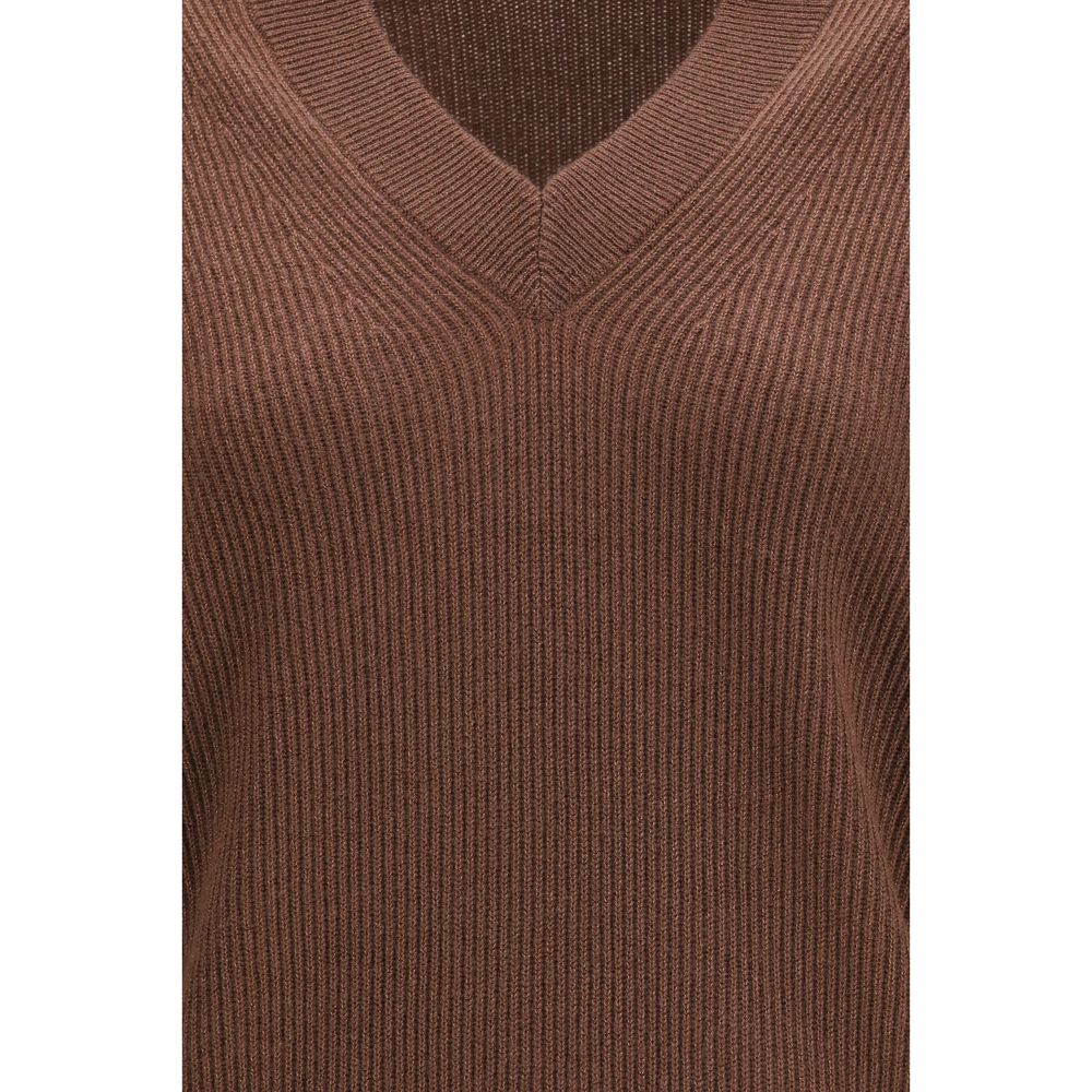 Brunello Cucinelli Brauner Kaschmirpullover-3