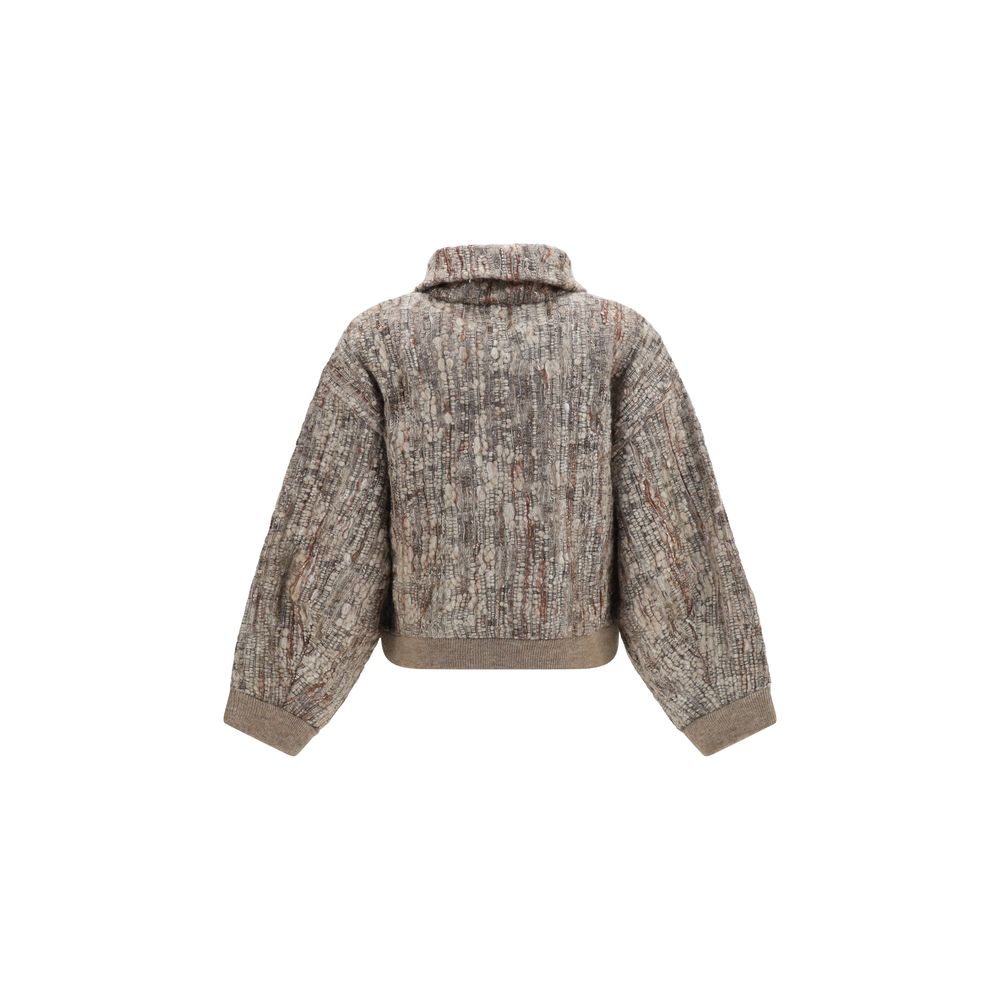 Brunello Cucinelli Beige Mohair Cardigan-2