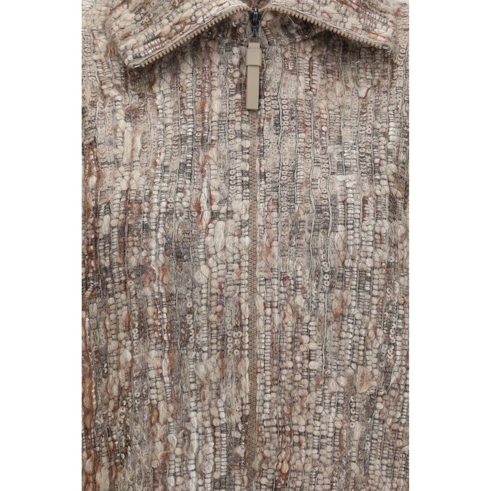 Brunello Cucinelli Beige Mohair Cardigan-3