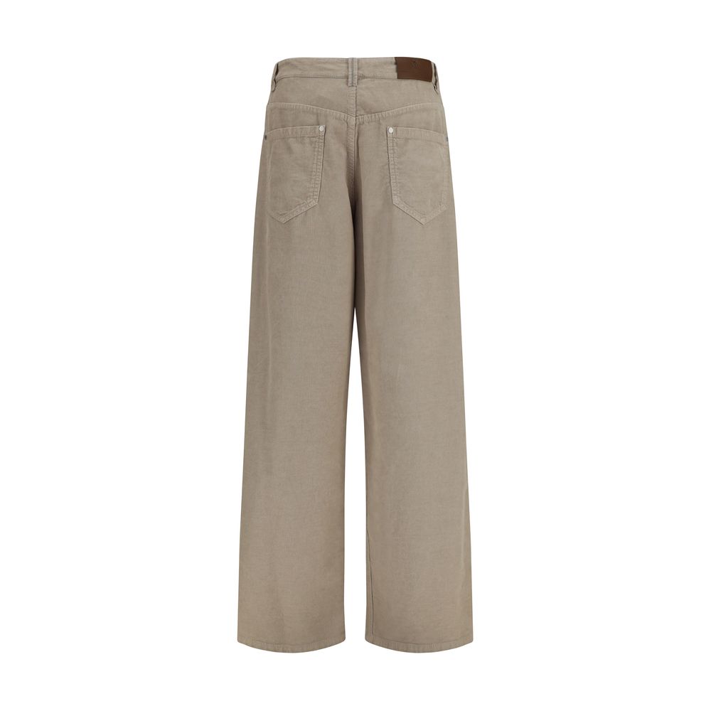 Brunello Cucinelli Beige Cotton Casual Pants-2