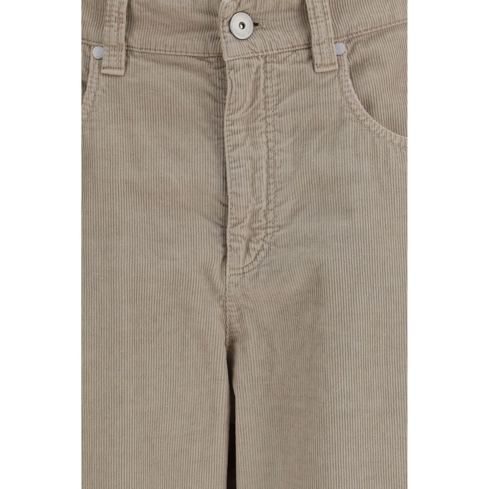 Brunello Cucinelli Beige Cotton Casual Pants-3