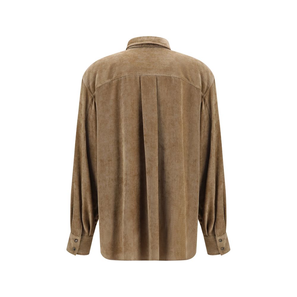 Brunello Cucinelli Beigefarbenes Viskosehemd-2