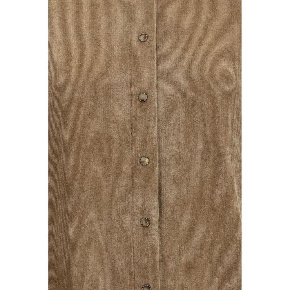 Brunello Cucinelli Beigefarbenes Viskosehemd-3