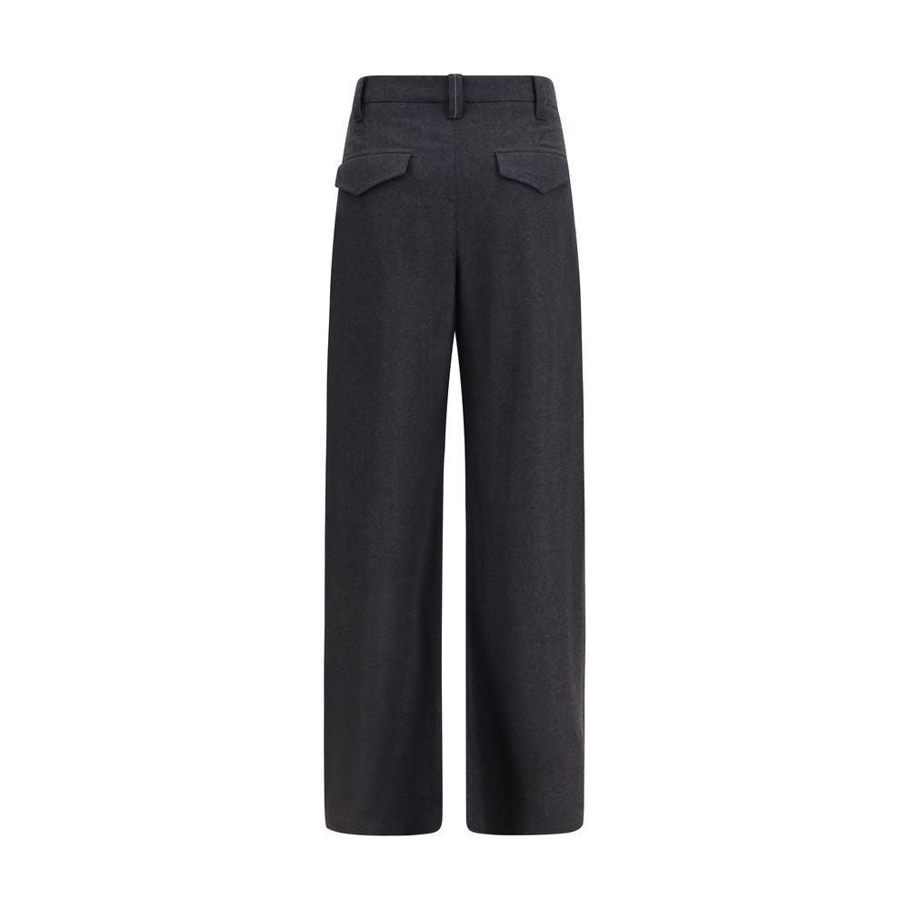 Brunello Cucinelli Graue Hose aus Wolle Ovis Aries-2