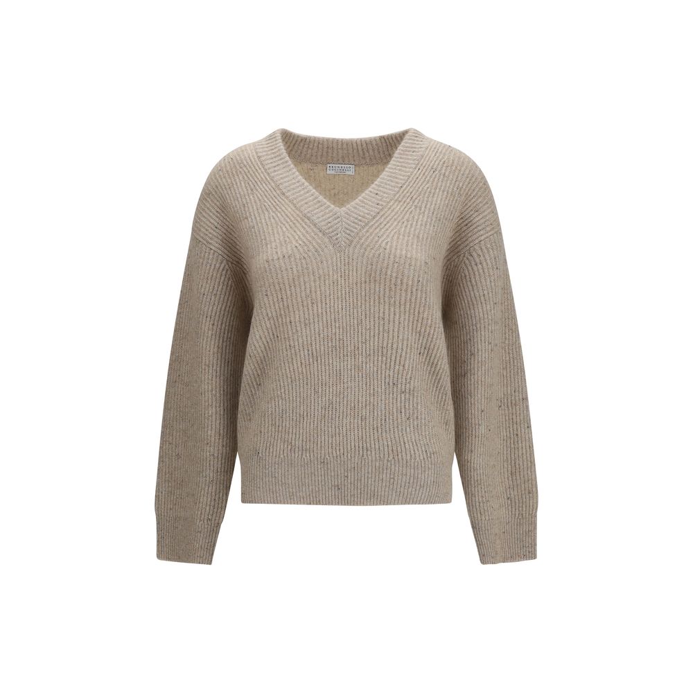 Brunello Cucinelli Beige Kaschmir-Sweatshirt-1
