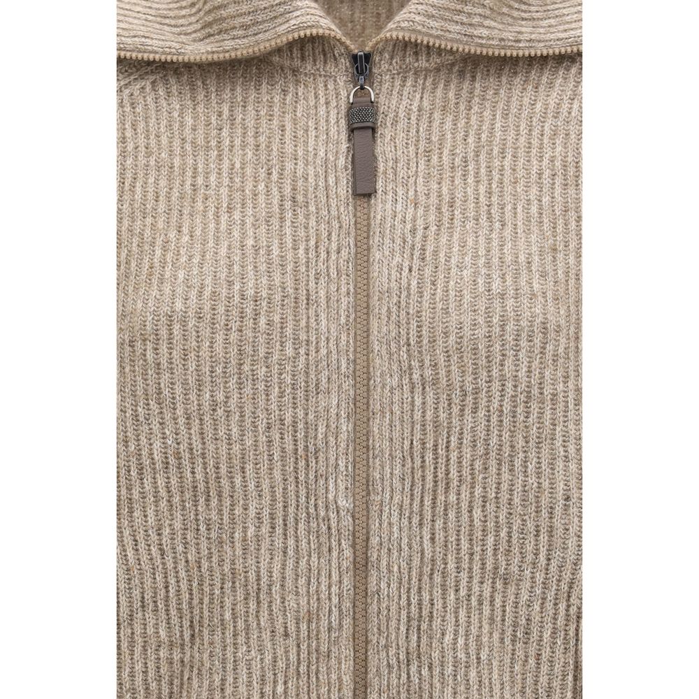 Brunello Cucinelli Beiger Kaschmirpullover-3
