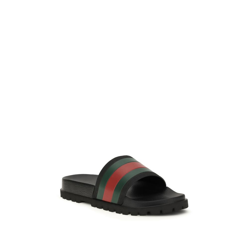 Gucci Schwarze Gummipantoffeln-2