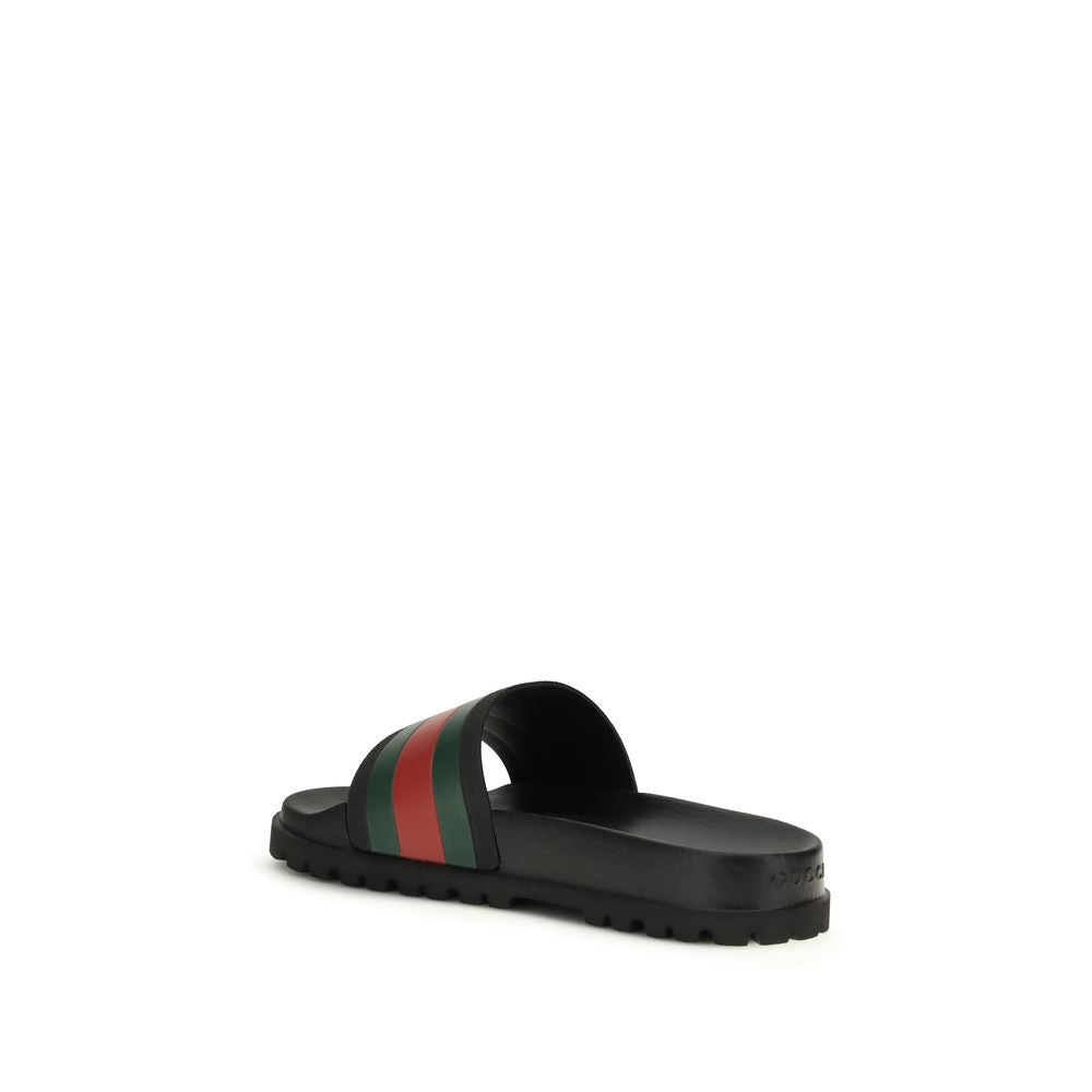 Gucci Schwarze Gummipantoffeln-3