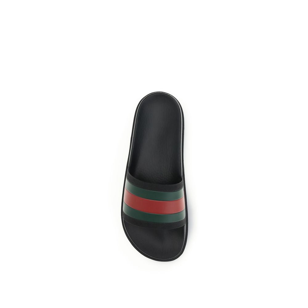 Gucci Schwarze Gummipantoffeln-4