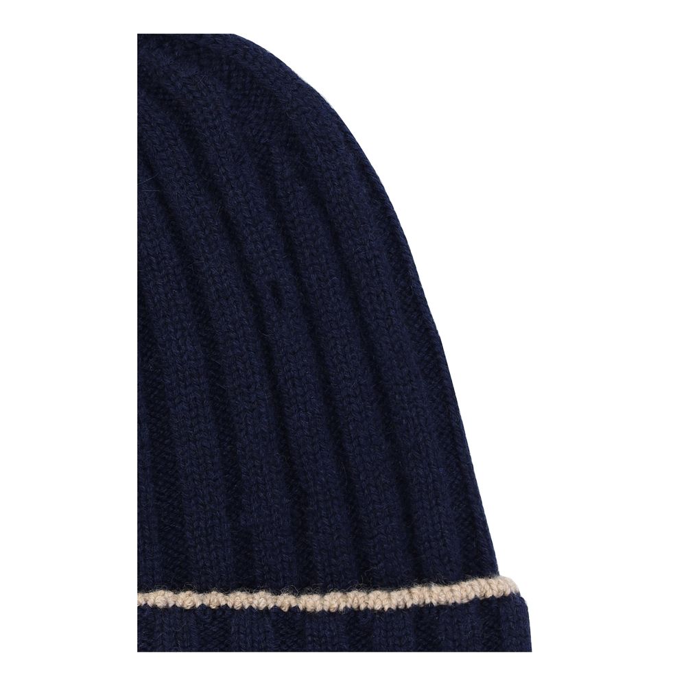 Brunello Cucinelli Blaue Kaschmir-Mütze-3