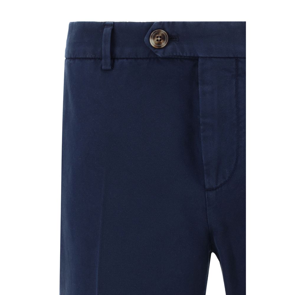 Brunello Cucinelli Blaue Baumwoll-Freizeithose-3
