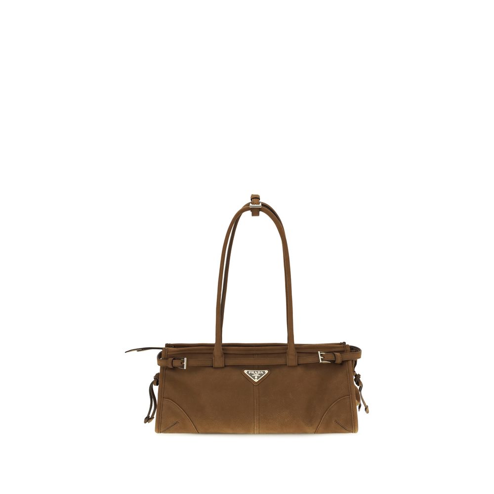 Prada Braune Kalbsleder Bos Taurus Handtasche-1