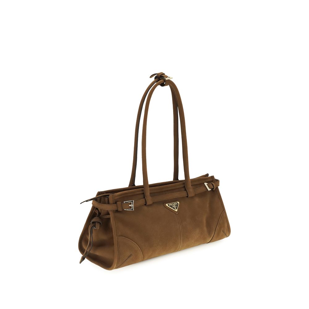 Prada Braune Kalbsleder Bos Taurus Handtasche-2
