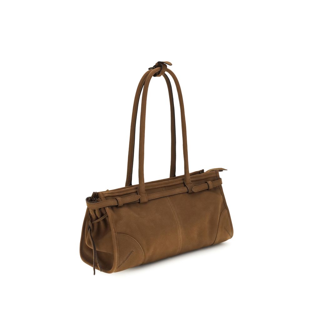 Prada Braune Kalbsleder Bos Taurus Handtasche-3