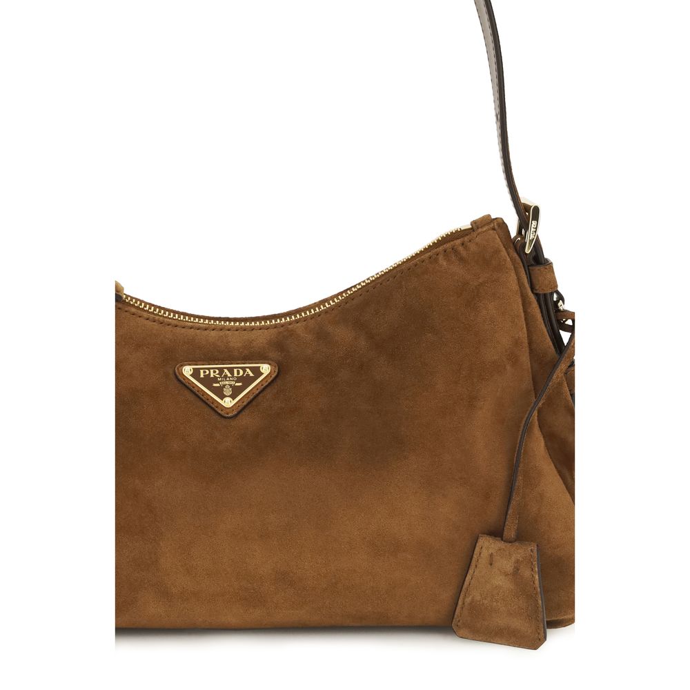 Prada Braune Kalbsleder Bos Taurus Bucket Bag-4